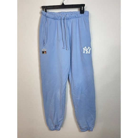 NEW MADHAPPY X NEW YORK YANKEES SWEATPANTS LIGHT BLUE SZ SMALL S